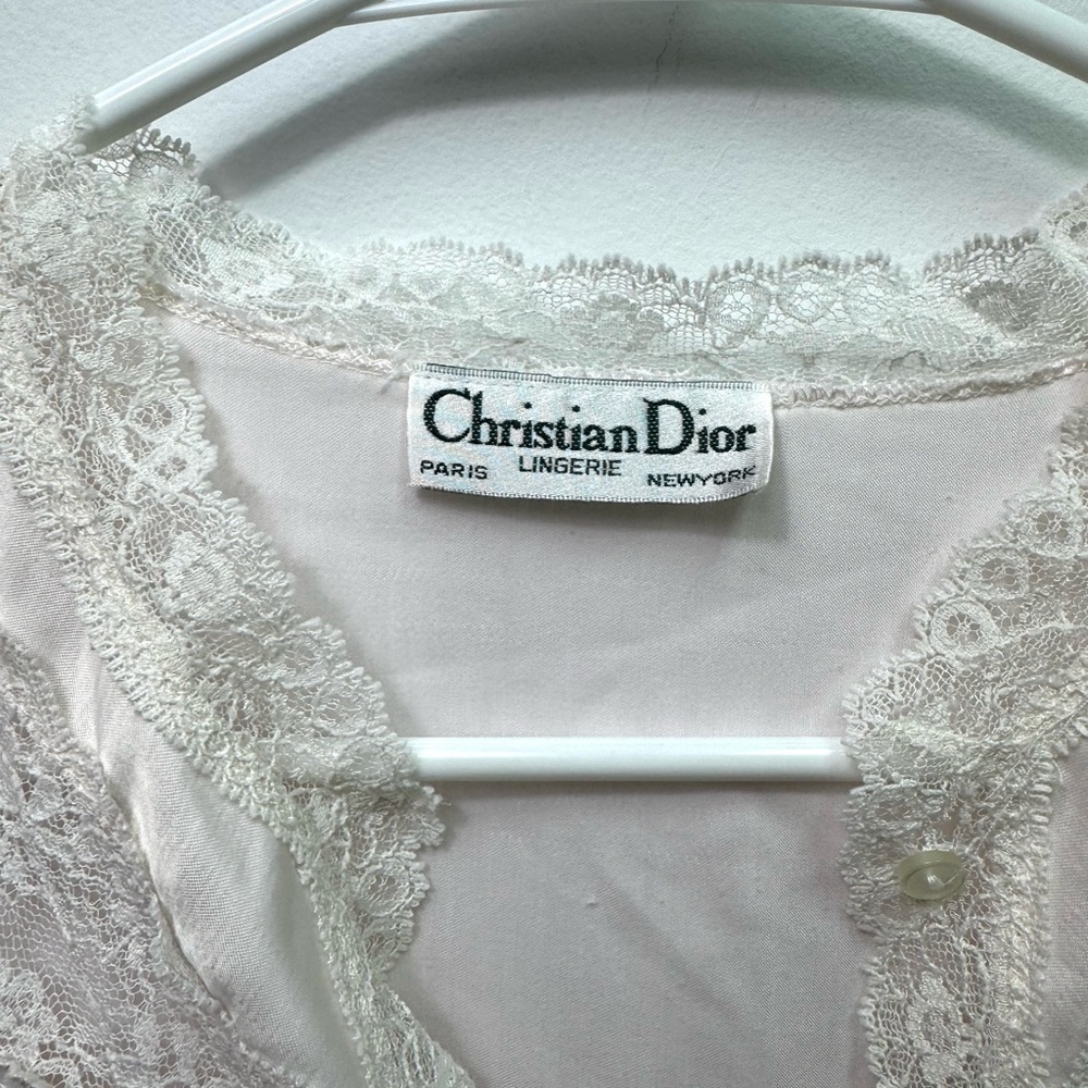 Vintage Christian Dior Lingerie Pale Pink Satin and Lace Nightgown - Picture 3 of 10